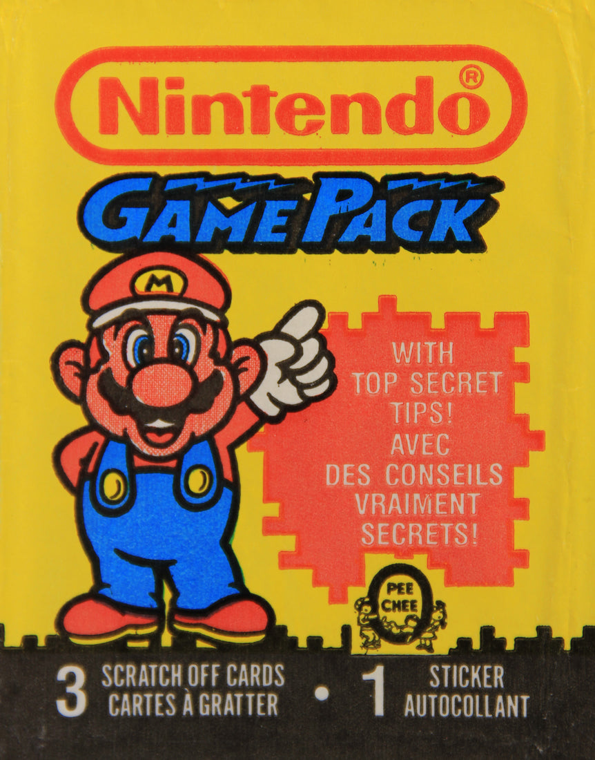 Nintendo Super Mario Bros 1989 Trading Card Wax Wrapper Mario O-Pee-Chee L021549
