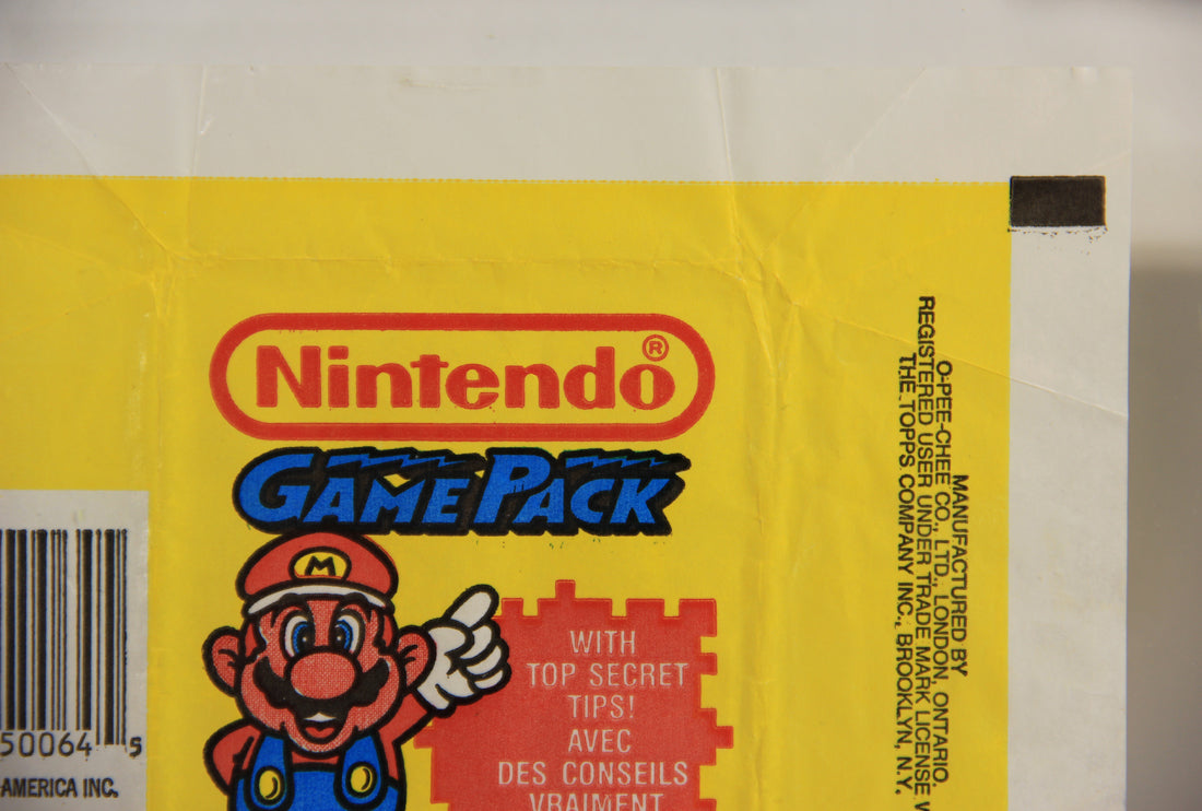 Nintendo Super Mario Bros 1989 Trading Card Wax Wrapper Mario O-Pee-Chee L021549