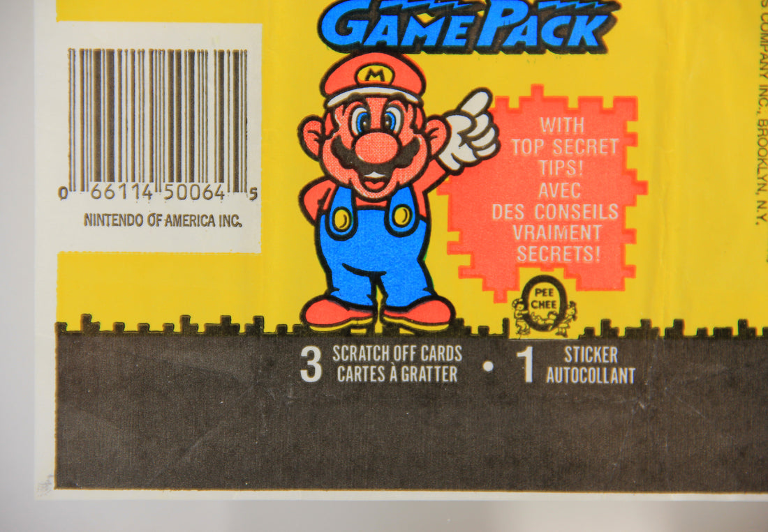 Nintendo Super Mario Bros 1989 Trading Card Wax Wrapper Mario O-Pee-Chee L021549