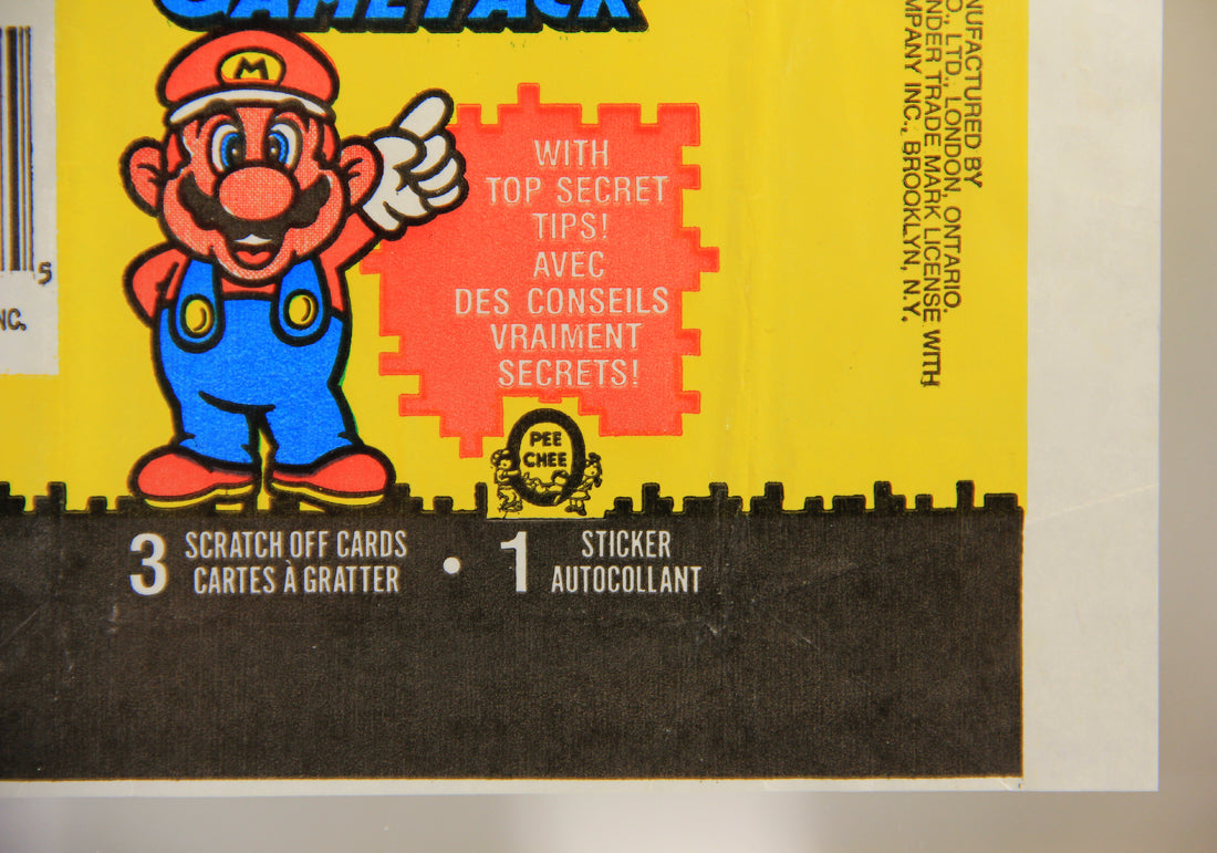 Nintendo Super Mario Bros 1989 Trading Card Wax Wrapper Mario O-Pee-Chee L021549