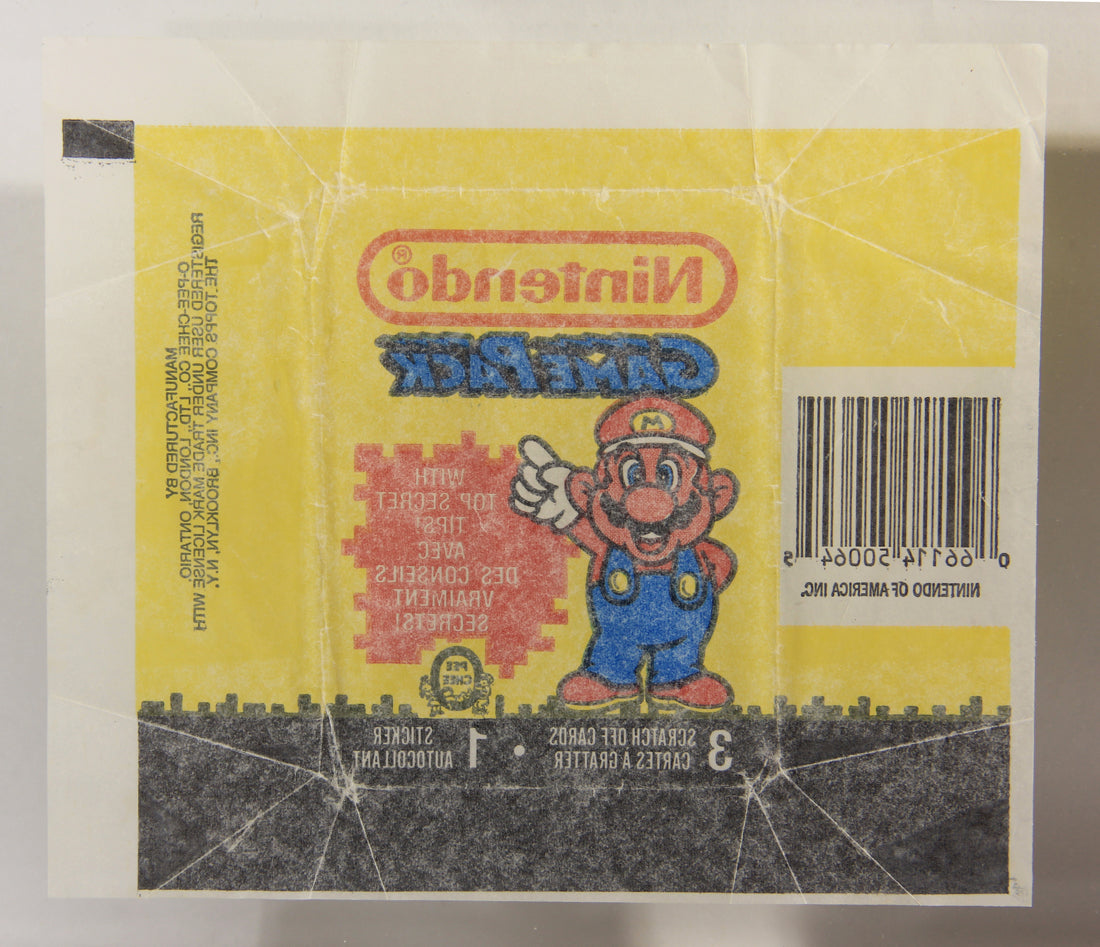 Nintendo Super Mario Bros 1989 Trading Card Wax Wrapper Mario O-Pee-Chee L021549