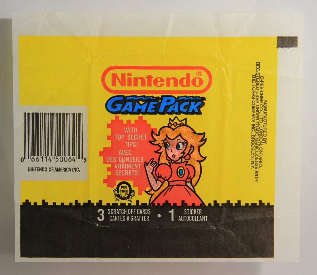 Nintendo Super Mario Bros 1989 Trading Card Wax Wrapper Princess Peach OPC L021550