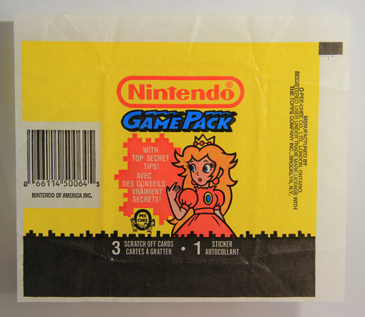 Nintendo Game Pack 1989 Trading Card Wax Wrapper Princess Peach OPC L021550