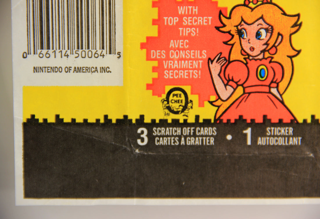 Nintendo Super Mario Bros 1989 Trading Card Wax Wrapper Princess Peach OPC L021550
