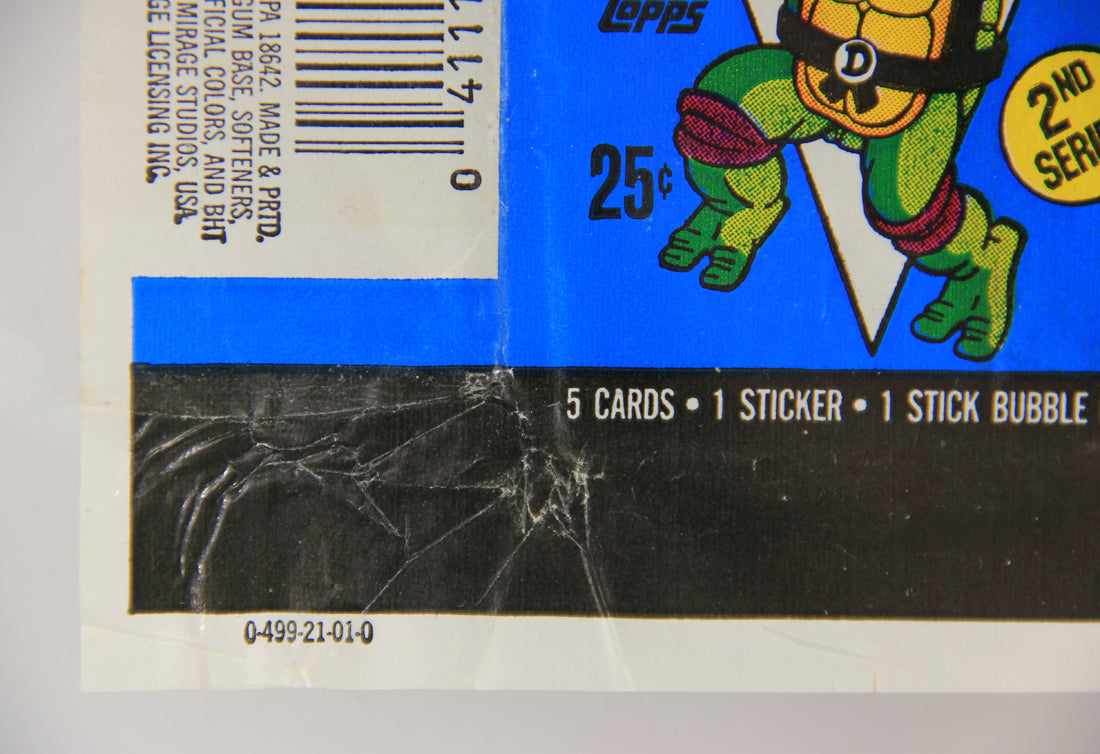 Teenage Mutant Ninja Turtles 2nd Series Trading Card 1989 Wax Wrapper Topps L021554