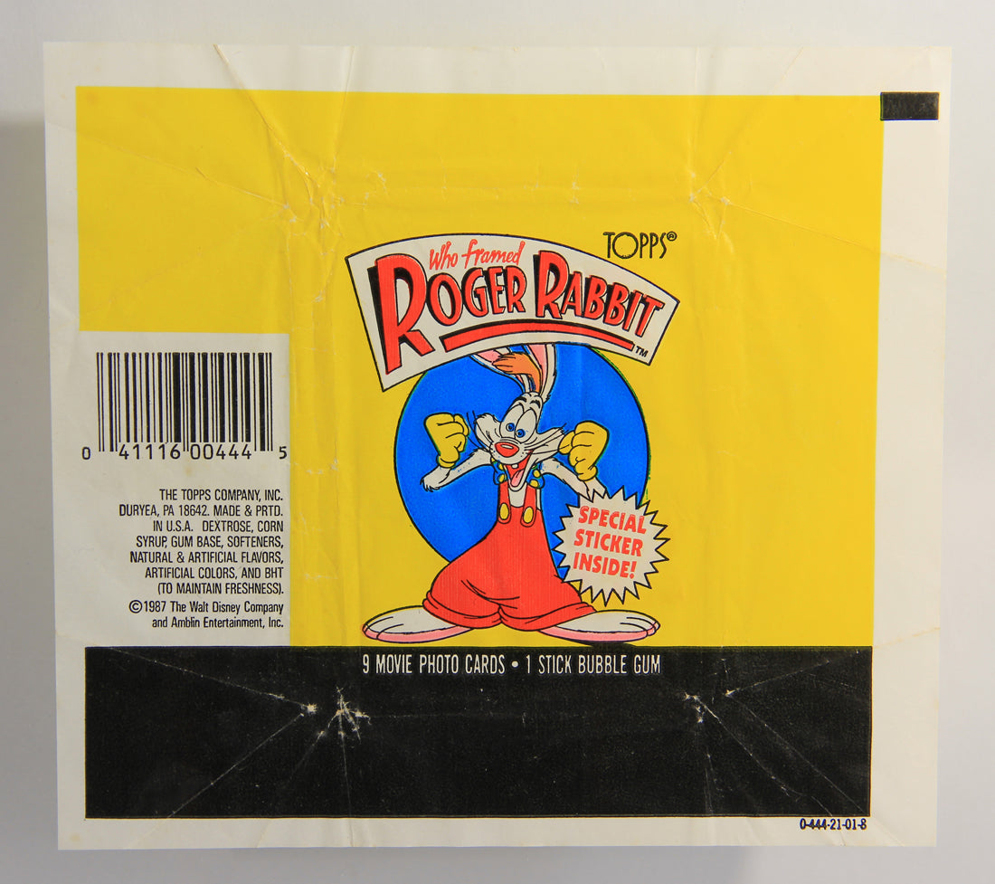Who Framed Roger Rabbit 1988 Trading Card Wax Wrapper ENG Topps L021556
