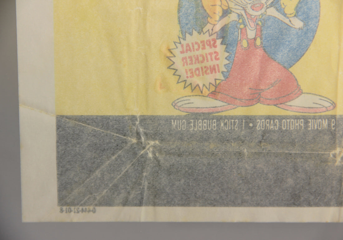 Who Framed Roger Rabbit 1988 Trading Card Wax Wrapper ENG Topps L021556