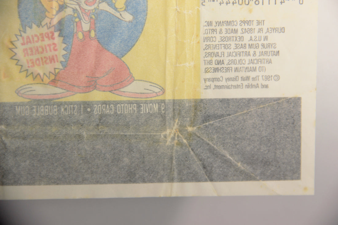 Who Framed Roger Rabbit 1988 Trading Card Wax Wrapper ENG Topps L021556