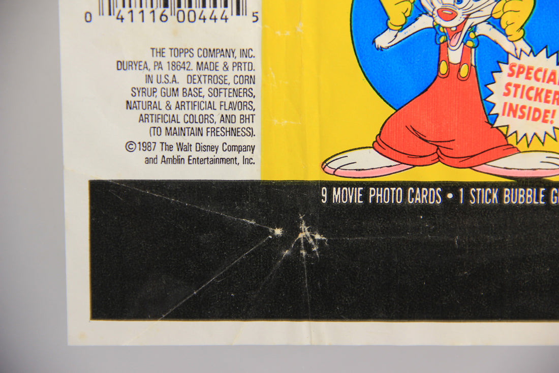 Who Framed Roger Rabbit 1988 Trading Card Wax Wrapper ENG Topps L021556