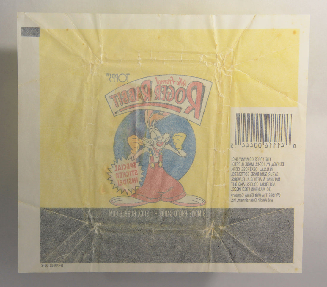 Who Framed Roger Rabbit 1988 Trading Card Wax Wrapper ENG Topps L021556