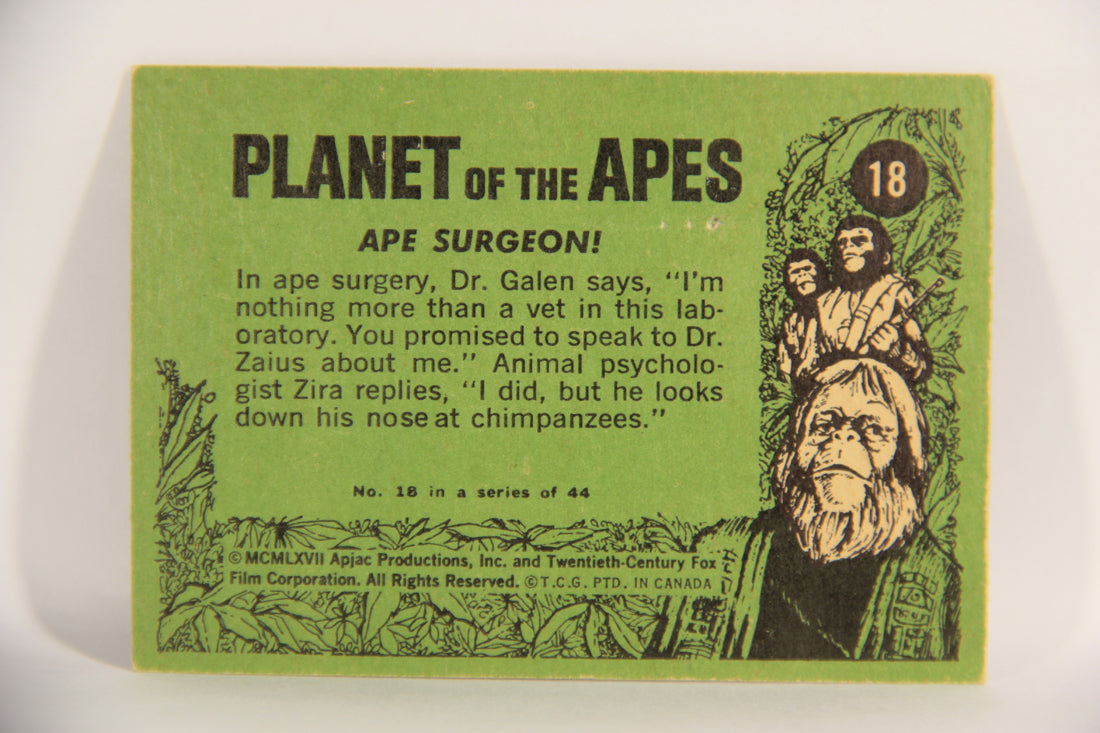 Planet Of The Apes 1969 Trading Card #18 Ape Surgeon ENG O-Pee-Chee L021649