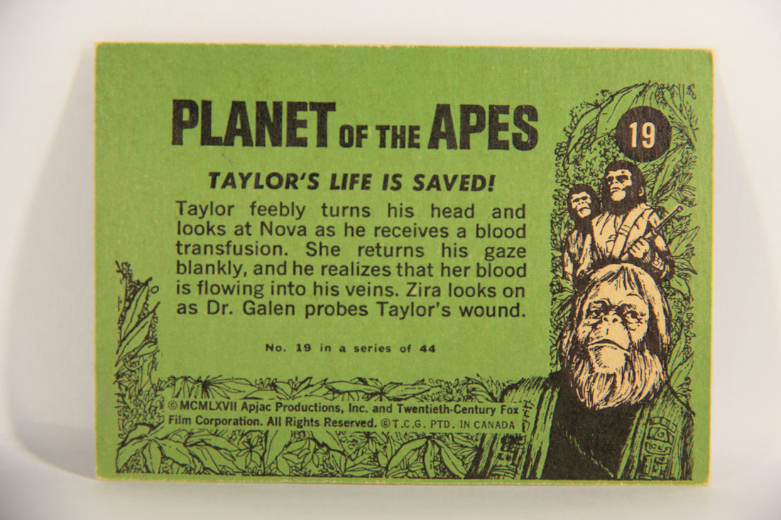 Planet Of The Apes 1969 Trading Card #19 Taylor's Life Is Saved ENG O-Pee-Chee L021650