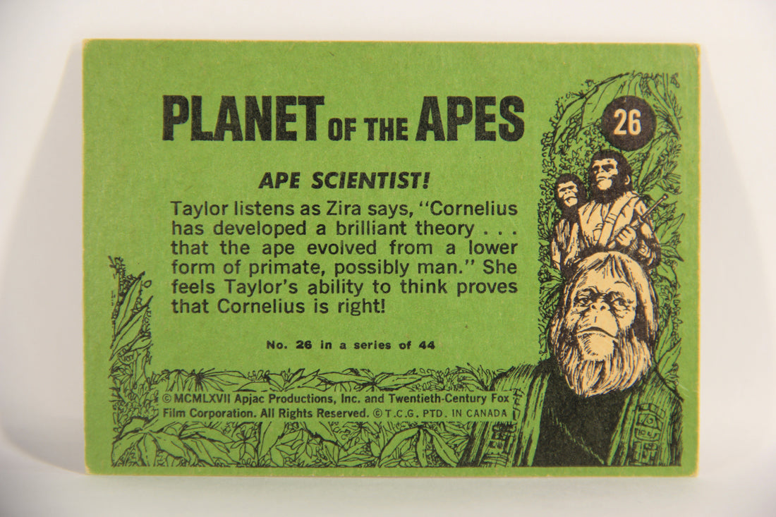 Planet Of The Apes 1969 Trading Card #26 Ape Scientist ENG O-Pee-Chee L021655