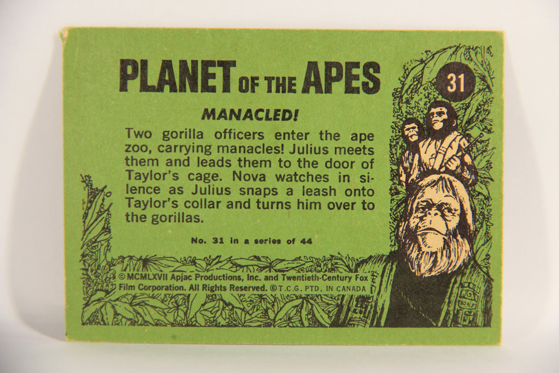 Planet Of The Apes 1969 Trading Card #31 Manacled ENG O-Pee-Chee L021657