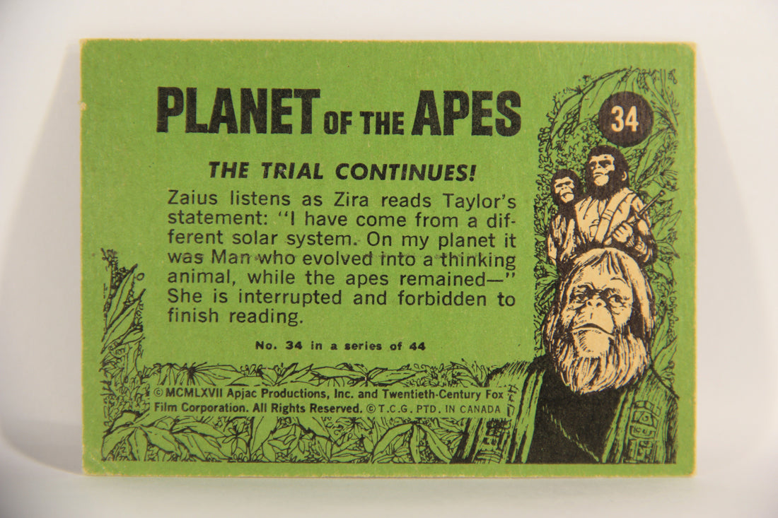 Planet Of The Apes 1969 Trading Card #34 The Trial Continues ENG O-Pee-Chee L021658