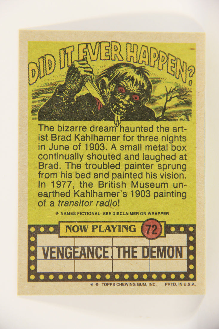 Fright Flicks 1988 Trading Card #72 I've Had It with Those Miracle Diets ENG Topps L021665