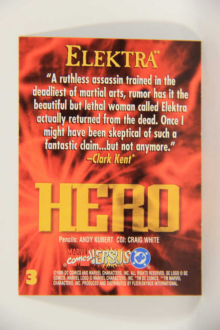 DC Versus Marvel Comics 1995 Trading Card #3 Elektra ENG L021671