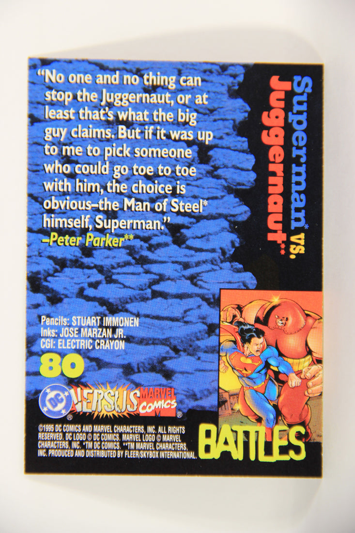 DC Versus Marvel Comics 1995 Trading Card #80 Superman Vs Juggernaut ENG L021673