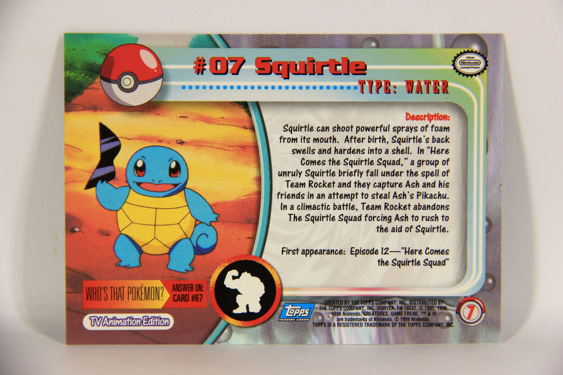Pokémon Card Squirtle #7 TV Animation Blue Logo 1st Print ENG Topps L021674
