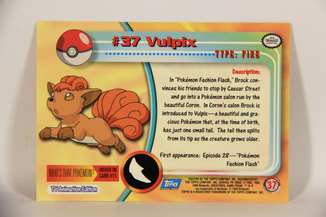 Pokémon Card Vulpix #37 TV Animation Blue Logo 1st Print ENG Topps L021675
