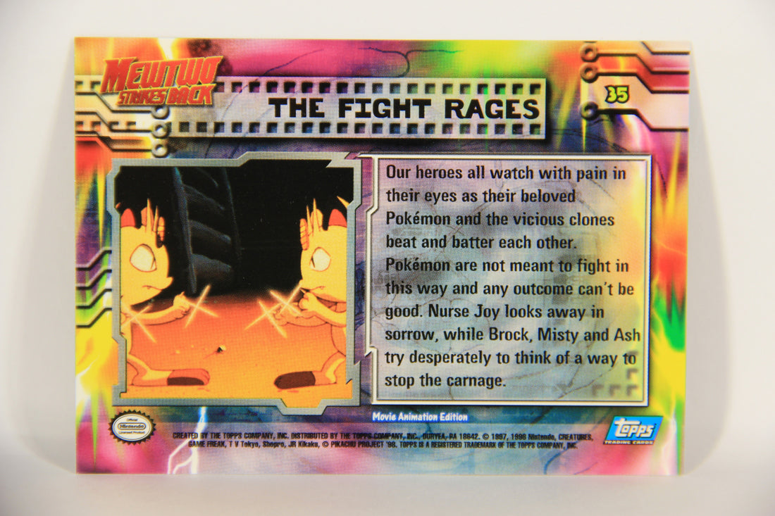 Pokémon Card First Movie #35 The Fight Rages Blue Logo 1st Print ENG Topps L021681
