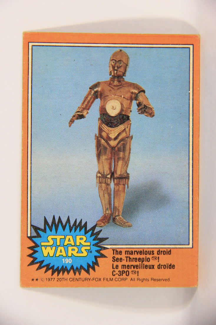 Star Wars 1977 Trading Card #190 The Marvelous Droid See-Threepio FR-ENG OPC L021687