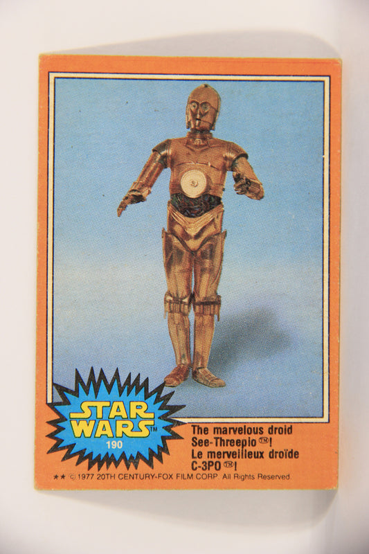 Star Wars 1977 Trading Card #190 The Marvelous Droid See-Threepio FR-ENG OPC L021687