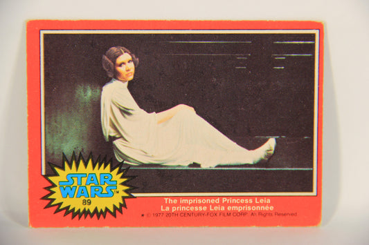 Star Wars 1977 Trading Card #89 The Imprisoned Princess Leia FR-ENG OPC L021688
