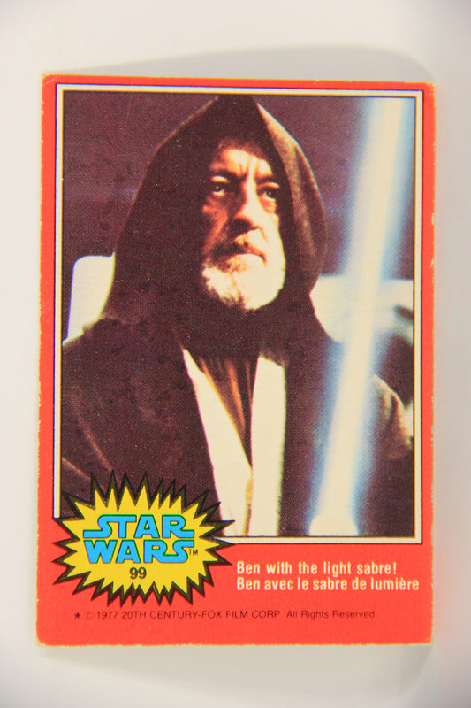 Star Wars 1977 Trading Card #99 Ben With The Light Sabre FR-ENG OPC L021689