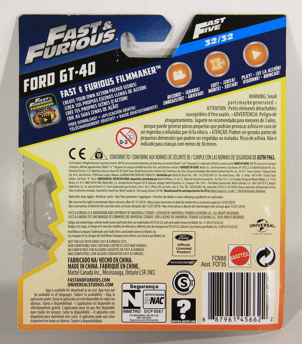 Mattel Die-Cast 2016 Ford GT-40 Fast & Furious #32/32 L021692