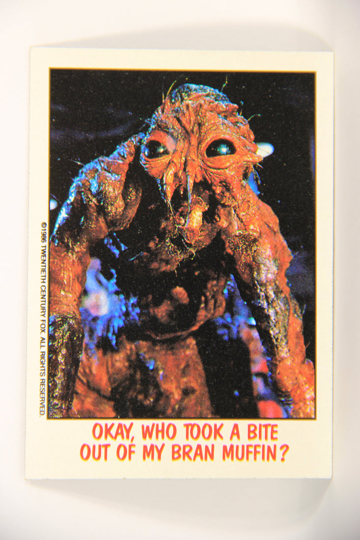 Fright Flicks 1988 Card #9 Okay Who Took A Bite Out Of My Bran Muffin ENG Topps L021711