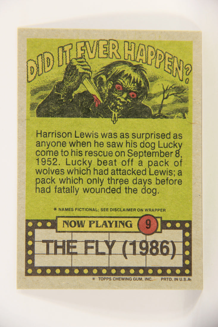Fright Flicks 1988 Card #9 Okay Who Took A Bite Out Of My Bran Muffin ENG Topps L021711