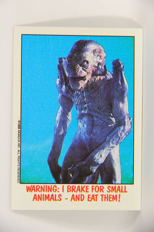 Fright Flicks 1988 Card #28 Warning I Brake For Small Animals And Eat Them - Topps L021724