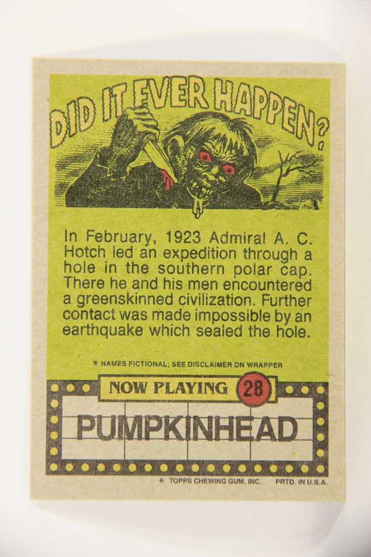 Fright Flicks 1988 Card #28 Warning I Brake For Small Animals And Eat Them - Topps L021724