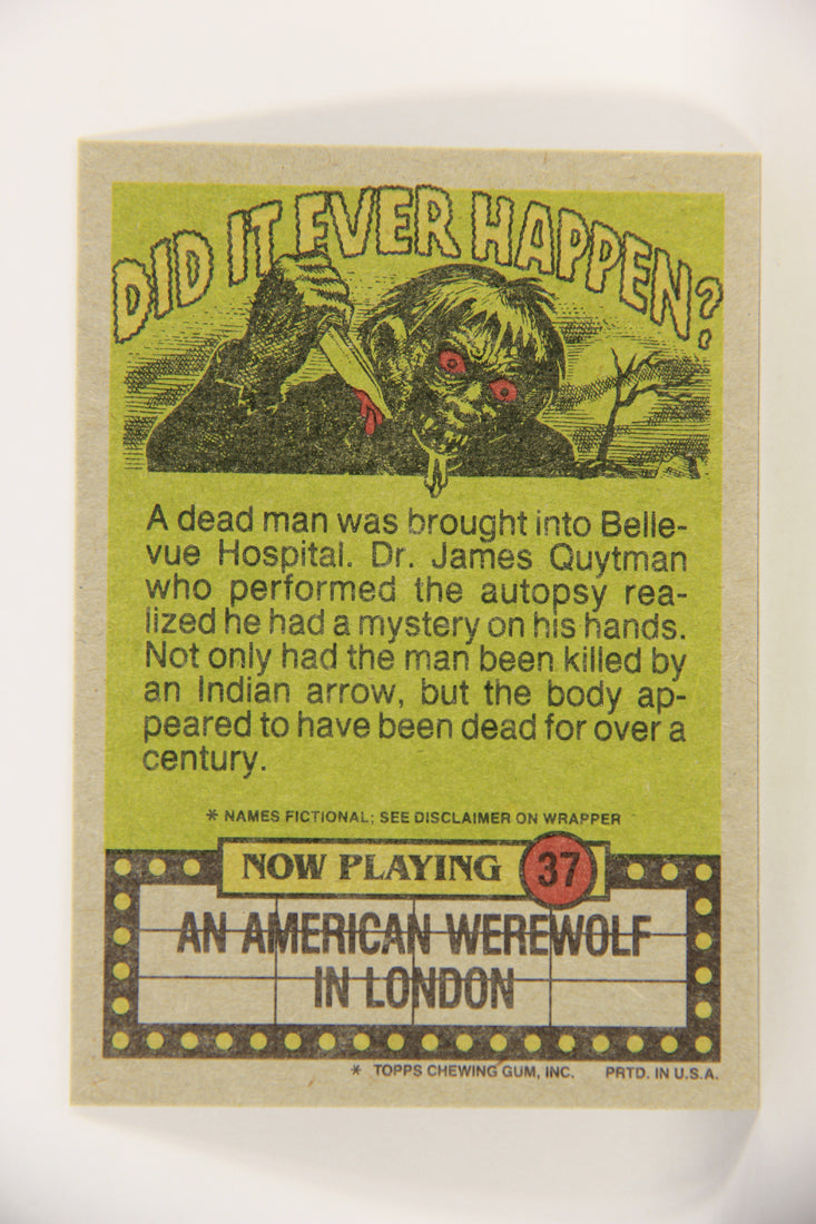 Fright Flicks 1988 Card #37 By The Way How's The Meatloaf Here - AAWIL ENG Topps L021730