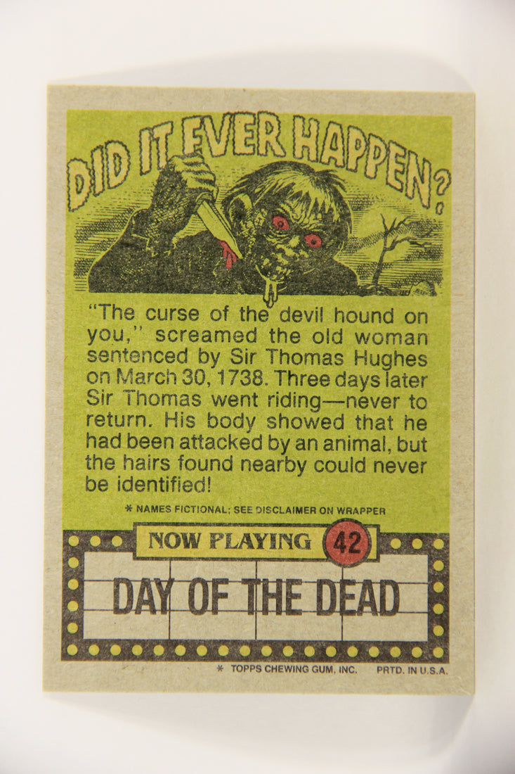 Fright Flicks 1988 Card #42 By The Way Are You Insured - Day Of The Dead ENG Topps L021731