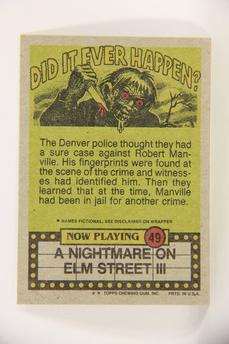 Fright Flicks 1988 Trading Card #49 TV Has Gone To My Head - NOES 3 ENG Topps L021735