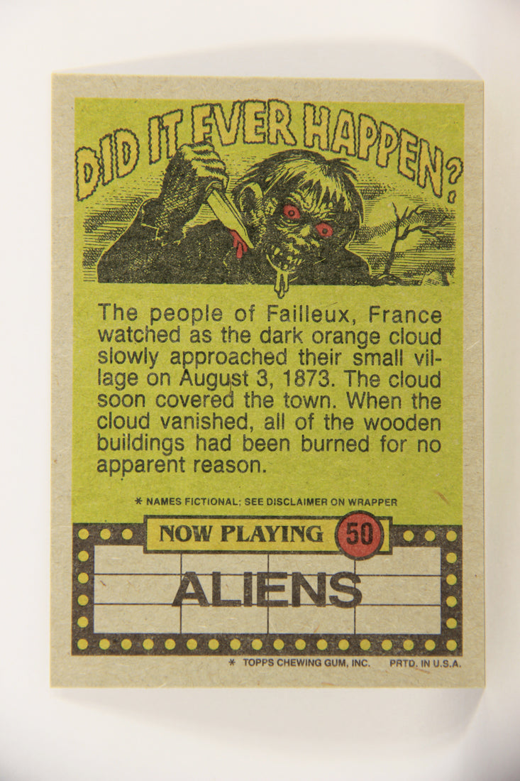 Fright Flicks 1988 Card #50 Okay Everybody Arms Extended And Stretch 1-2-3 ENG Topps L021736