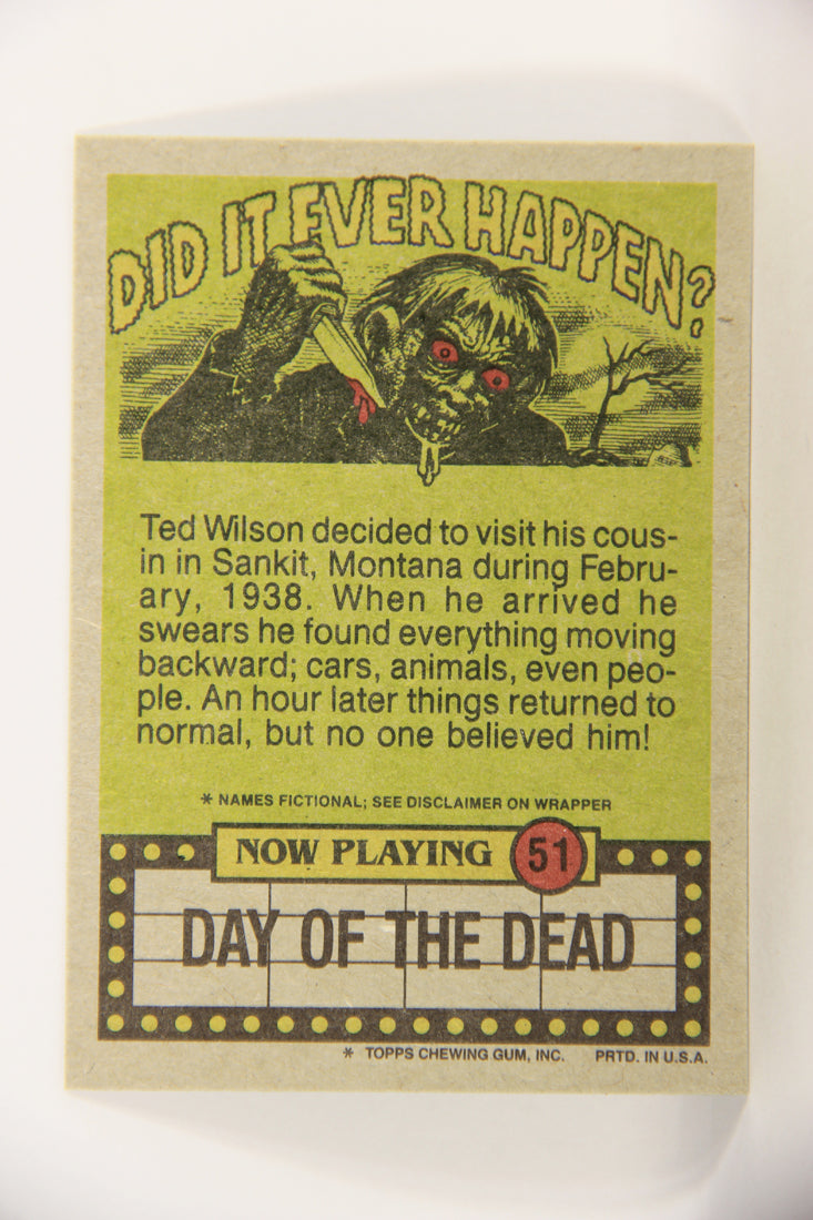 Fright Flicks 1988 Card #51 Is This The Line For Ballet Tickets - Day Of The Dead Topps L021737