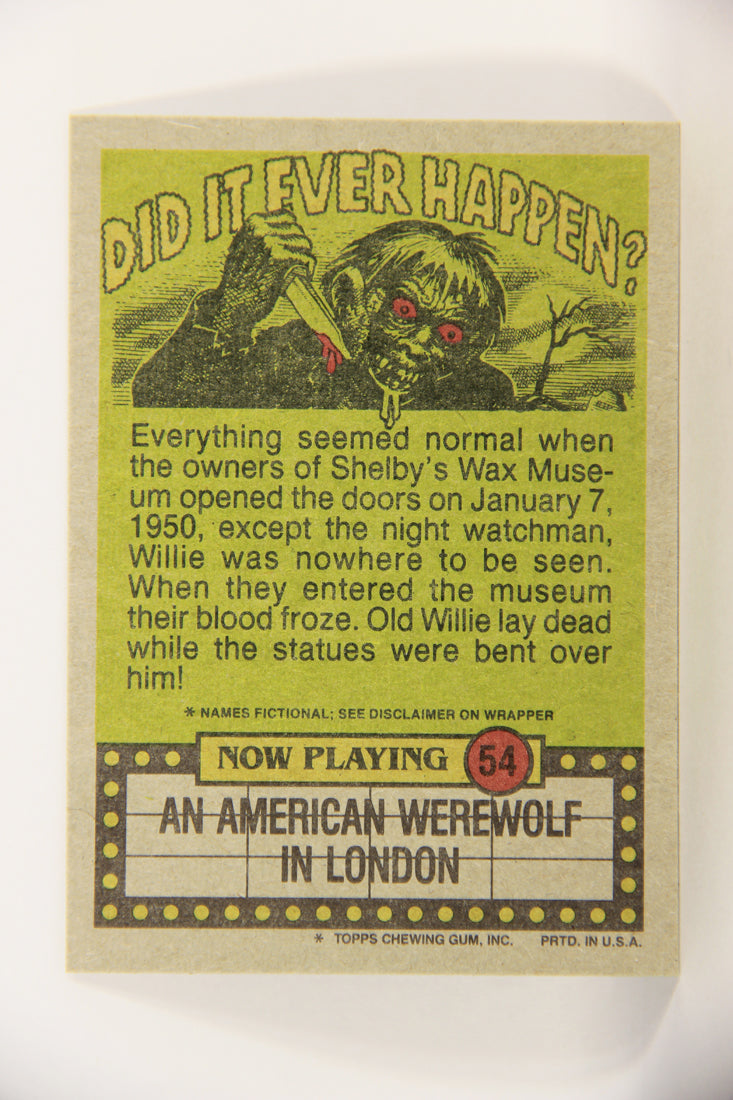 Fright Flicks 1988 Card #54 Nancy Come Sit Next To Daddy - AAWIL ENG Topps L021738
