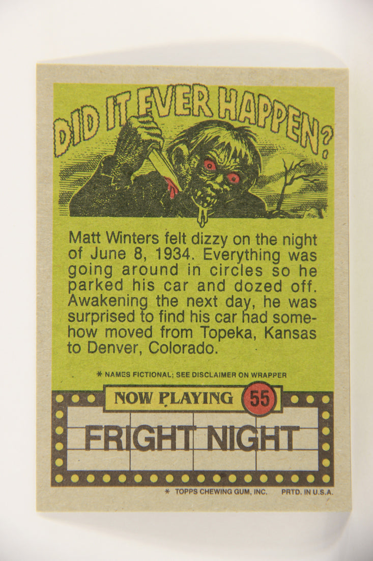 Fright Flicks 1988 Card #55 When I Said Hand Me That Screwdriver ENG Topps L021739