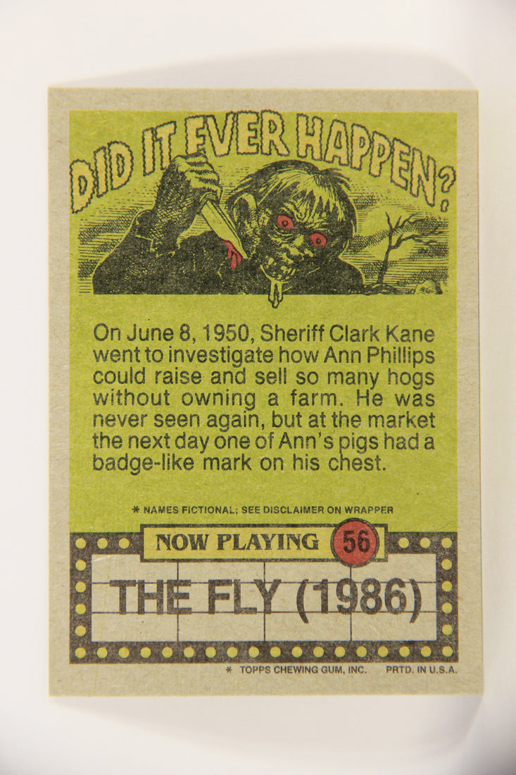 Fright Flicks 1988 Card #56 Billy Suzie Okay I Give Up Who Is It - The Fly ENG Topps L021740