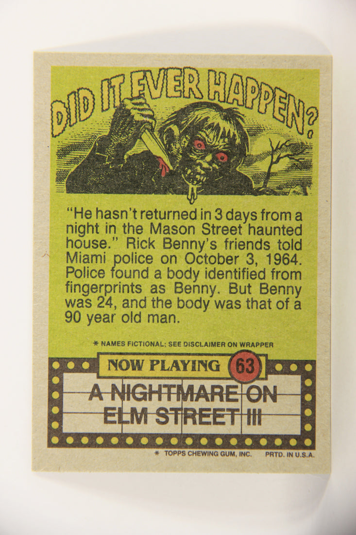 Fright Flicks 1988 Trading Card #63 Can You Spare A Dime For A Bite ENG Topps L021745