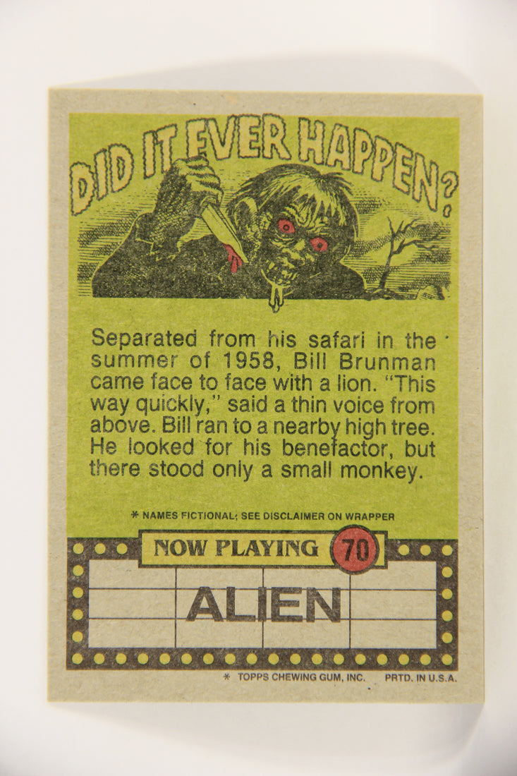 Fright Flicks 1988 Trading Card #70 But Leave The Side Burns - Alien ENG Topps L021749