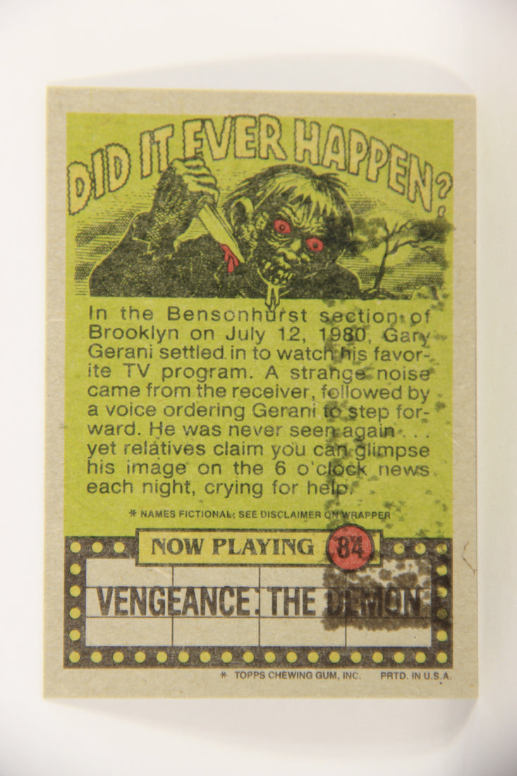 Fright Flicks 1988 Card #84 Gary Will Be Here At 8:00 And I Can't Do A Thing With My Hair Topps L021760