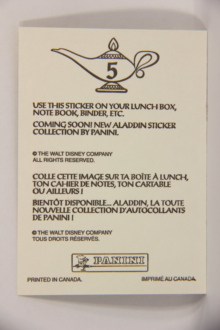 Aladdin 1993 Sticker Card #5 Jafar FR-ENG Panini L021770
