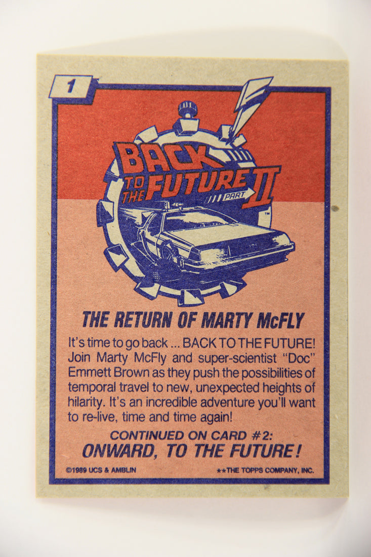 Back To The Future II 1989 Trading Card #1 The Return of Marty McFly - Title Card L021776