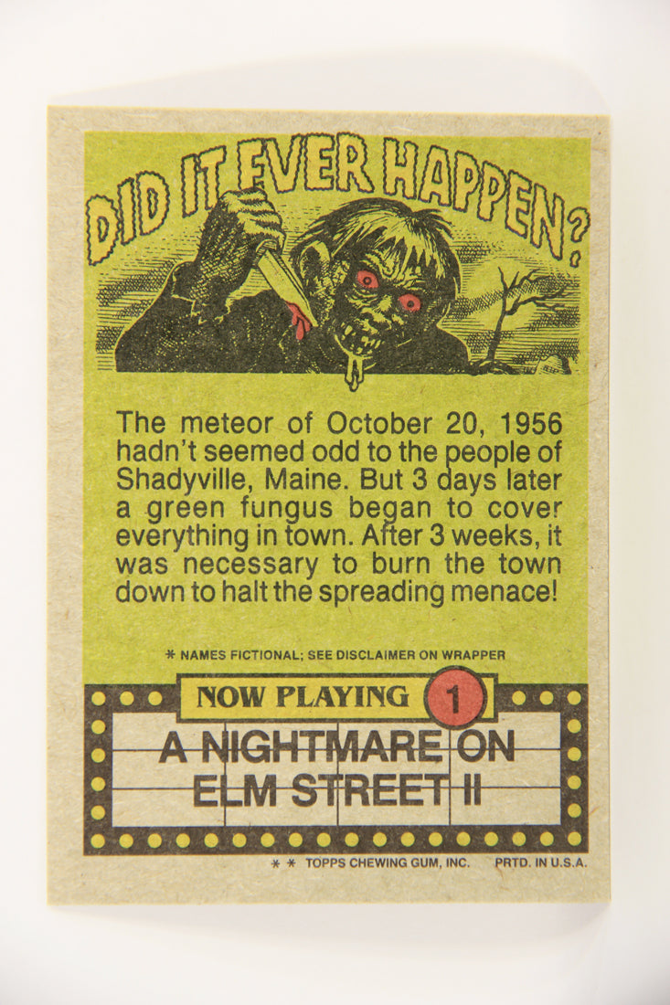 Fright Flicks 1988 Trading Card #1 Fright Flicks Title Card - NOES 2 ENG Topps L021793