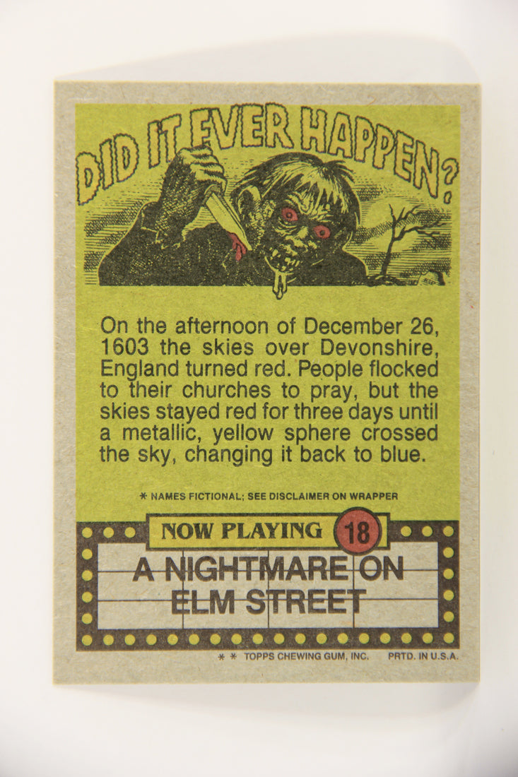 Fright Flicks 1988 Trading Card #18 Hey Who Swiped My Undershirt NOES ENG Topps L021800