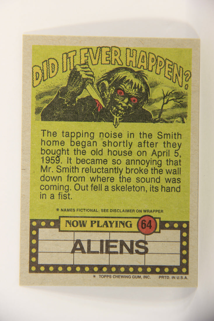 Fright Flicks 1988 Card #64 It Takes A Lot Of Guts To Do This - Aliens ENG Topps L021811